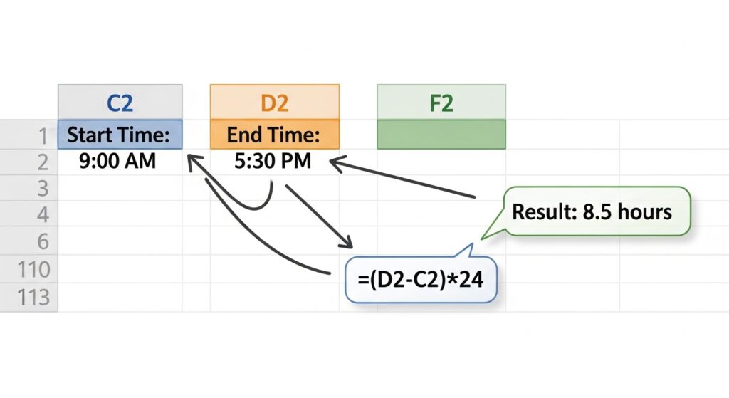 Basic Formula to Calculate Hours Worked
