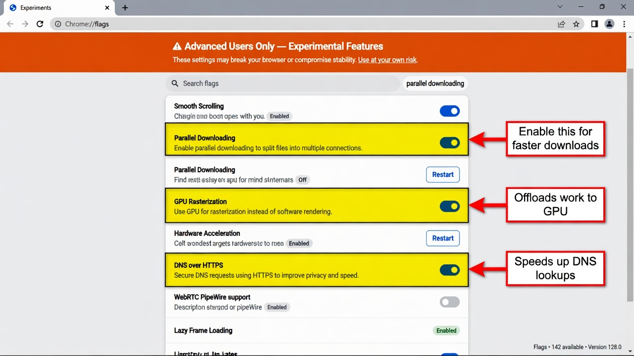 Browser FlagsAdvanced Settings