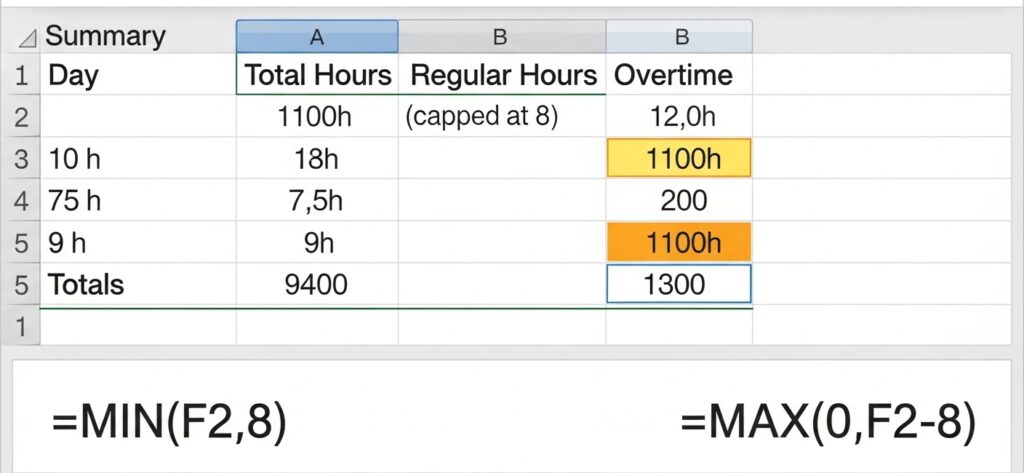 Calculating Overtime Hours in Excel