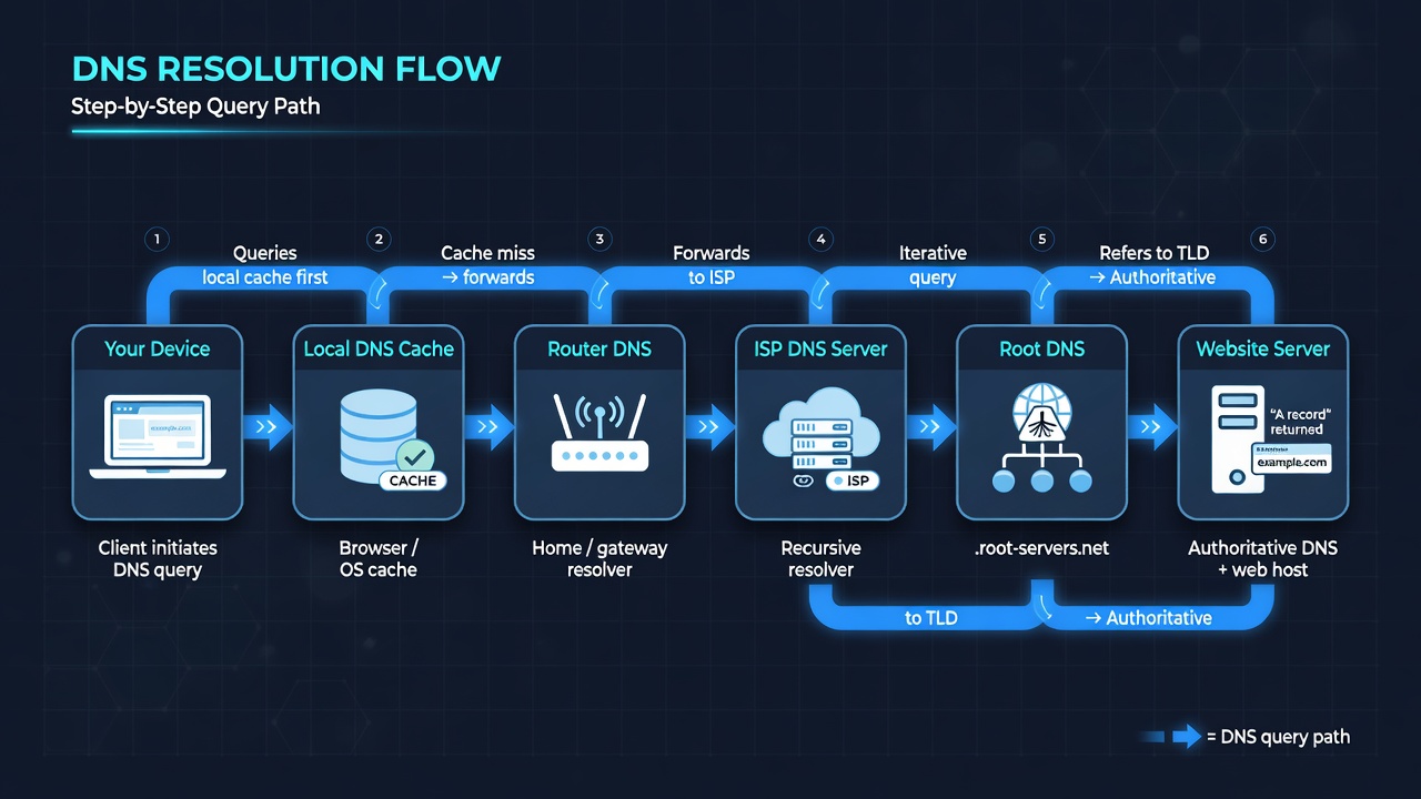 DNS resolution flow