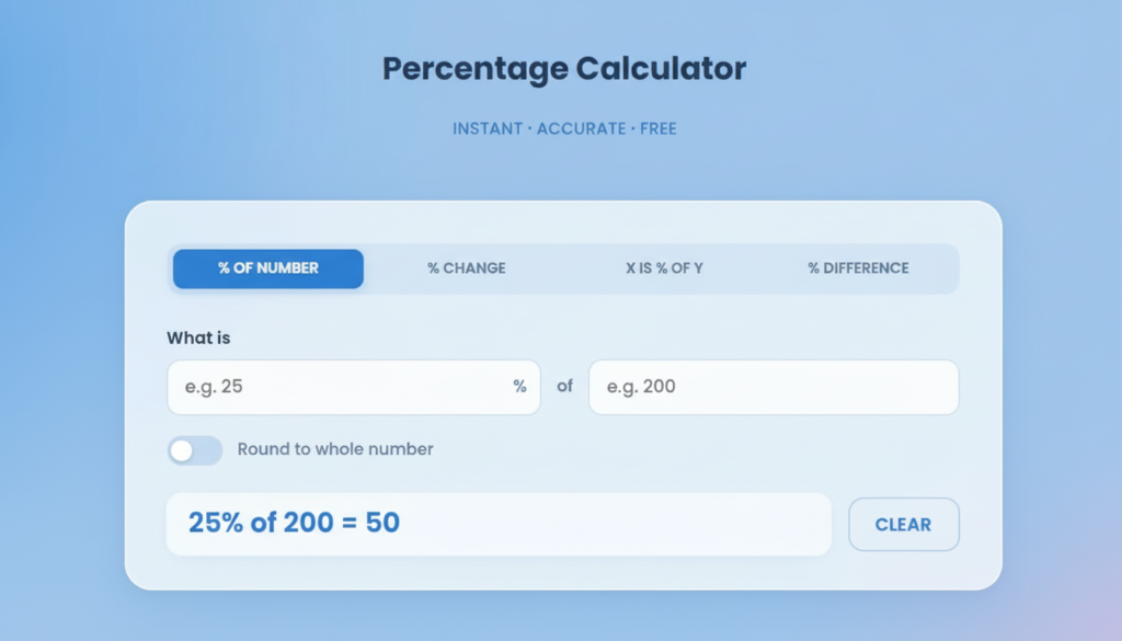 Online Percentage Calculator