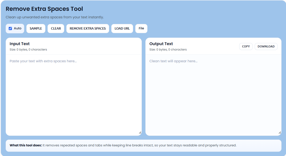 Remove Extra Spaces Tool