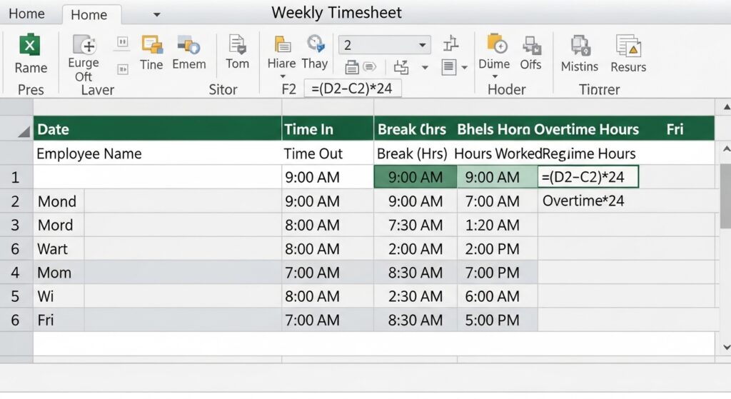 Setting Up Your Timesheet Spreadsheet