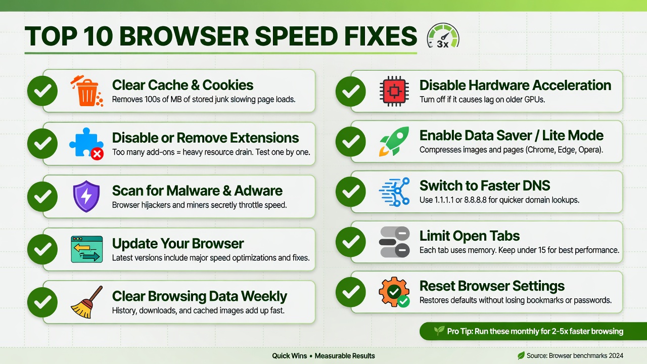 browser speed fixes