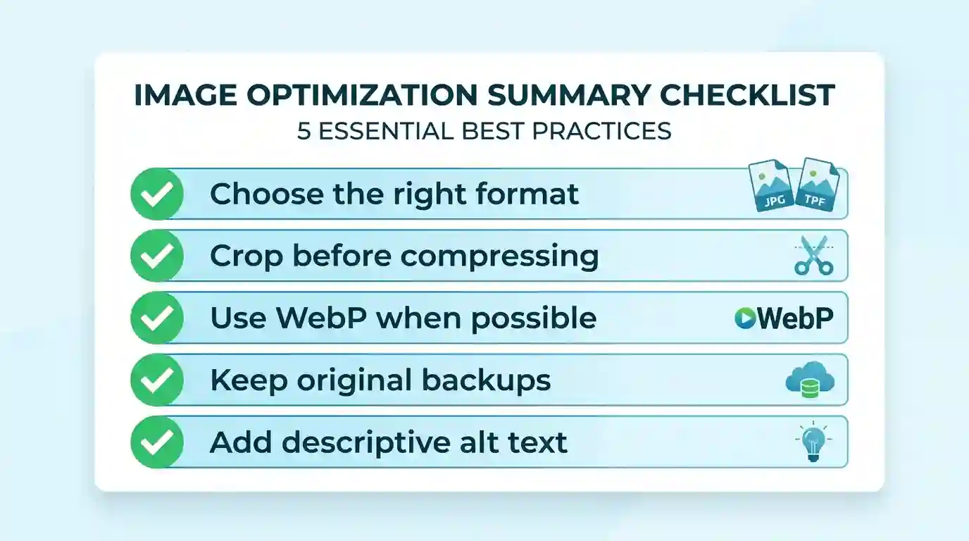 A flat-design summary checklist