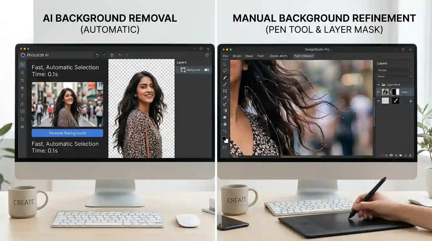Manual vs AI Background Removal
