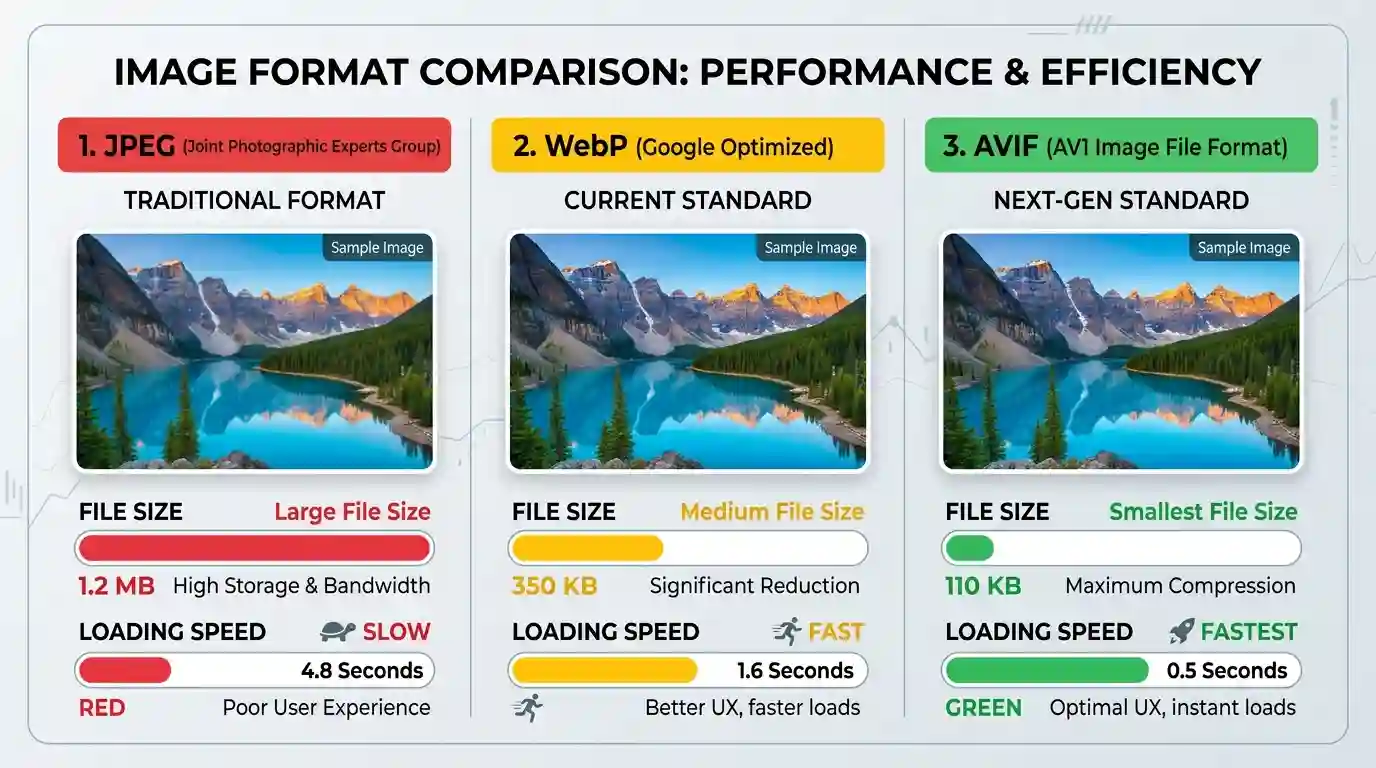 compare image formats and their sizes