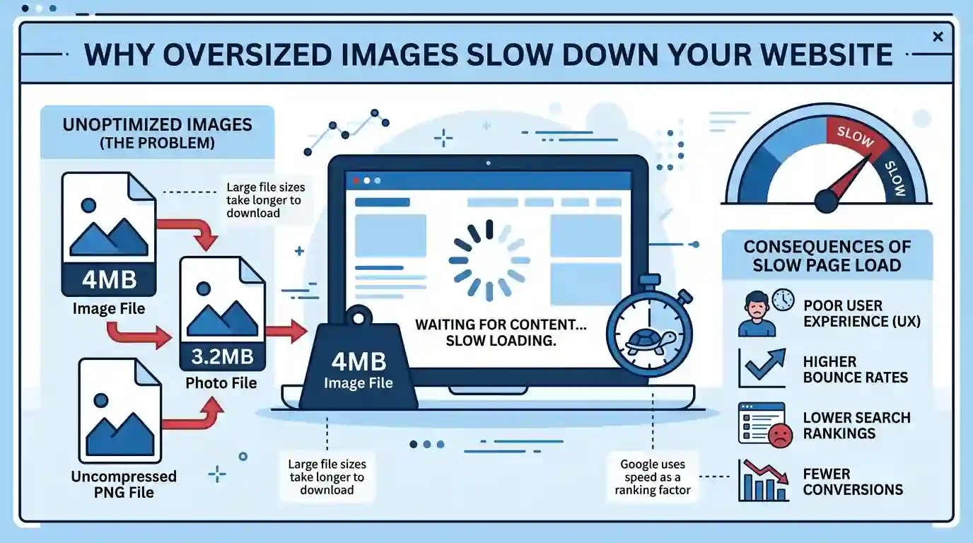 slow-loading website caused by oversized images