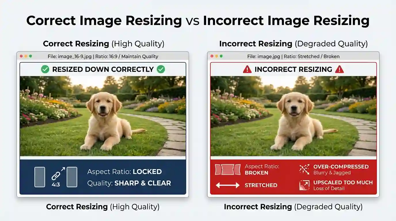 Correct vs Incorrect Image Resizing
