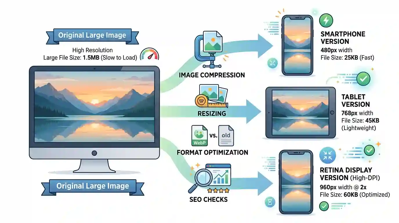 desktop-sized image being transformed