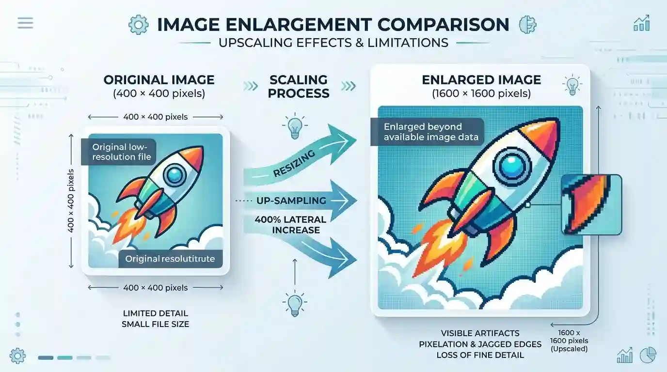 enlargement and upscaling