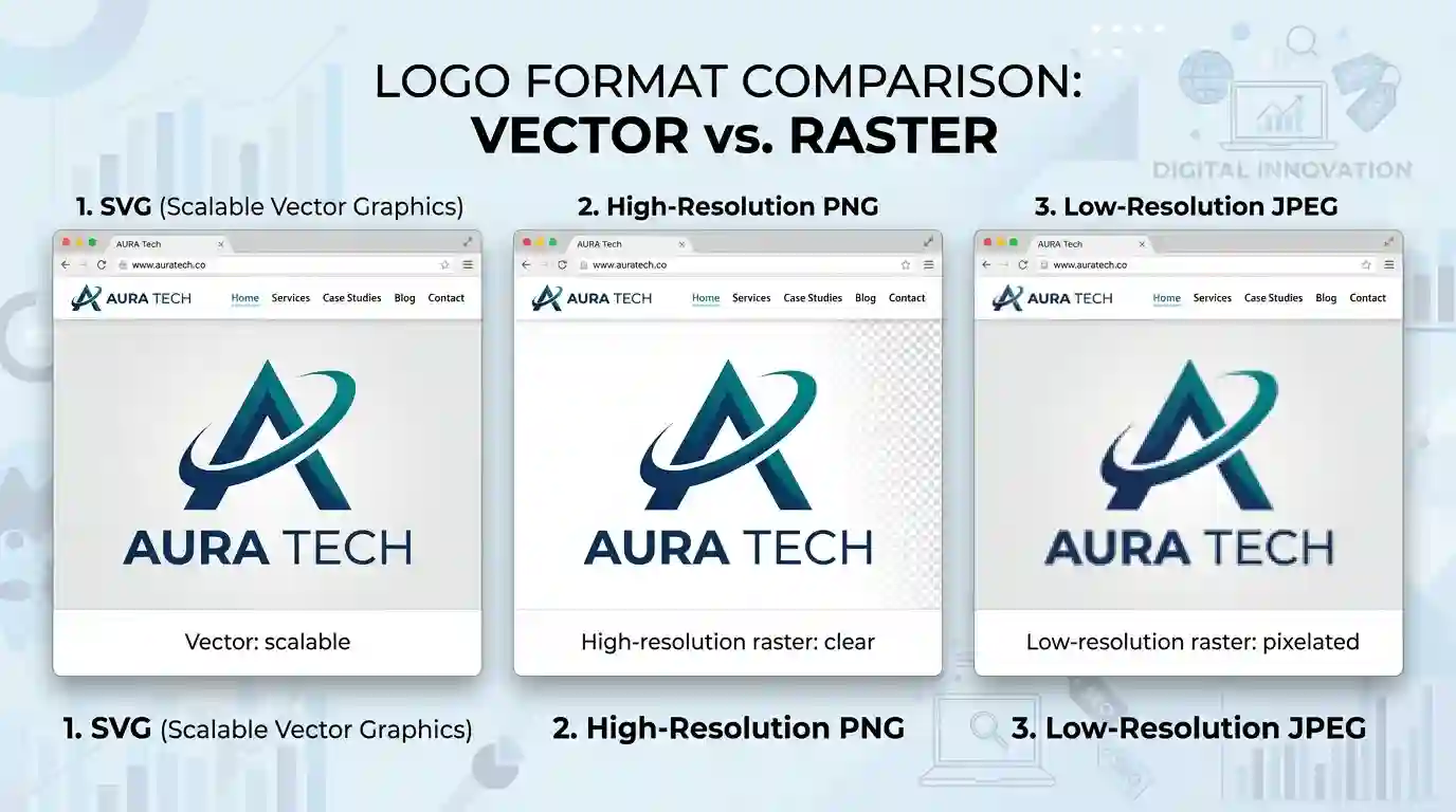 logos, text, and sharp edges